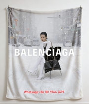 Balenciaga Winter City Print Flannel Throw Blanket for Sofa BA468